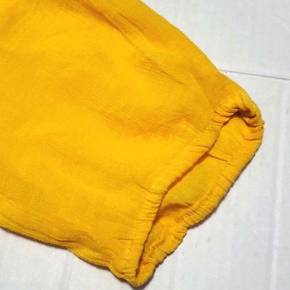 Hope & Harlow Boho Romantic Yellow Laced Swing Flowy High Low Top Spring Easter - Picture 9 of 11